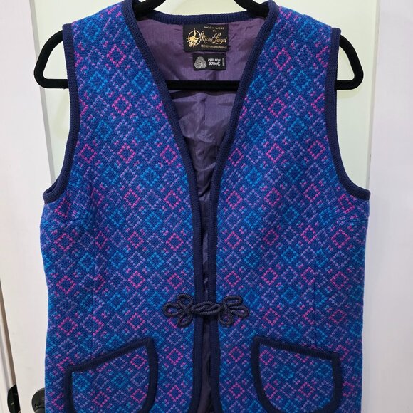 Mari Lwyd Jackets & Blazers - Mari Lwyd Vintage Sweater Vest Multicolor 100% Pure Virgin Wool